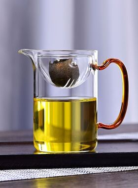 空盒子玻璃公道杯加厚高硼硅玻璃带茶滤小青柑用玻璃花茶分茶器公