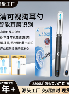 空盒子外贸高清可视掏耳勺套装带灯发光采耳工具一整套家用智能耳