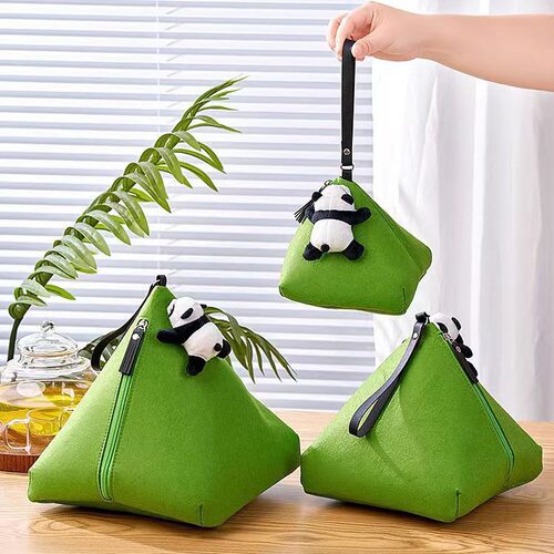 Dragon Boat Festival felt tote bag enterprise welfare gift Zongzi Salted duck egg free gift change toy storage bag batch