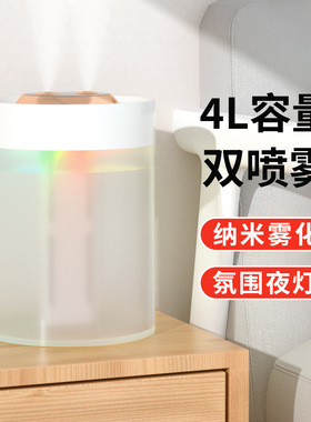 空盒子4L大容量加湿器家用卧室大雾量双喷雾补水空气加湿器loo