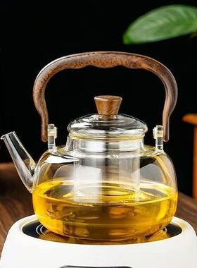 空盒子玻璃蒸煮茶壶大容量烧水壶茶水分离提梁围炉煮茶器电陶炉用