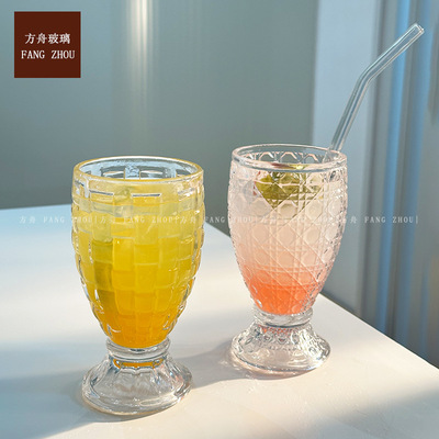 High aesthetic style creative relief rattan mermaid cup coffee cup beverage juice cup milk water cup