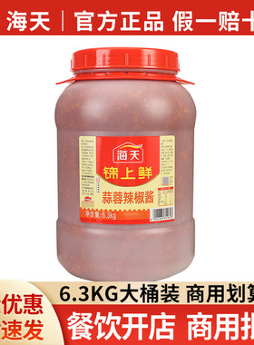 分装瓶收纳罐海天锦上鲜蒜蓉辣酱6k大桶商用餐饮佐餐辣椒酱商用大