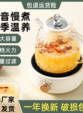 空盒子全玻璃生壶多功能家用办公室保温煮茶器烧水壶花茶壶110V
