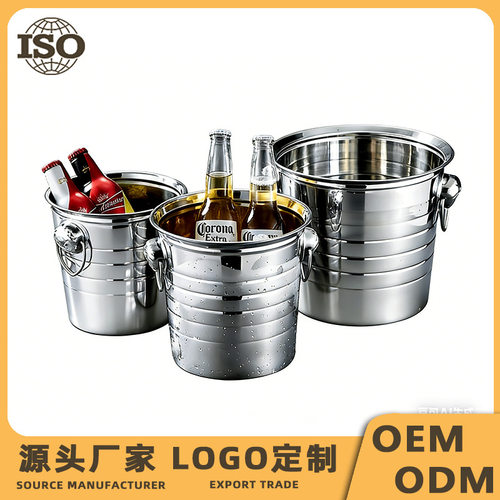 Thickened stainless steel tiger head ice bucket KTV creative ice bucket bar Penang commercial ice bucket