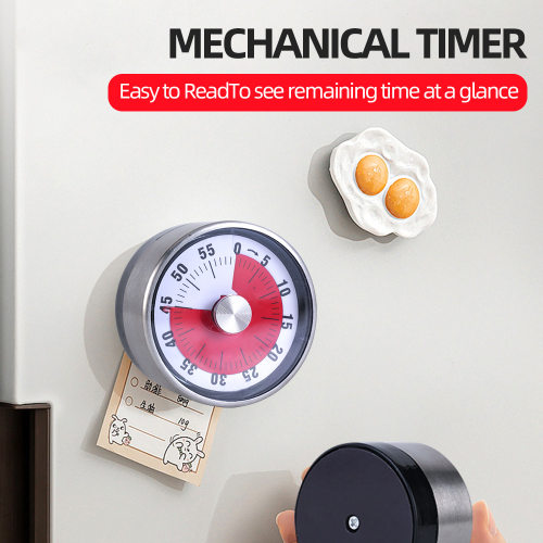 26 Year Kitchen Timer, Household Magnetic Adsorption Visualization Stainless Steel Mechanical Timer