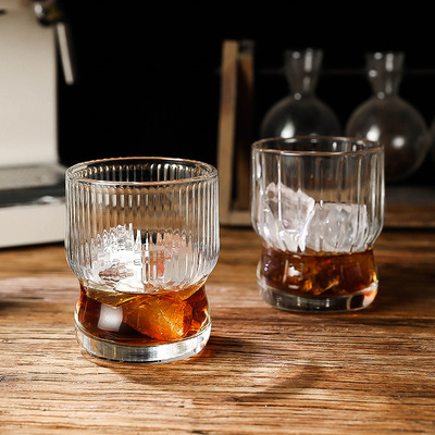 High aesthetic glass water cup, home creative iced American coffee cup, home drinking water, juice cup, beer stacking c