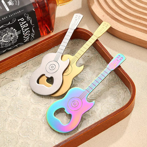 Stainless Steel Beer Bottle Opener Creative Refrigerator Magnetic Guitar Beer Opener Home Thickened Metal Bottle Opener