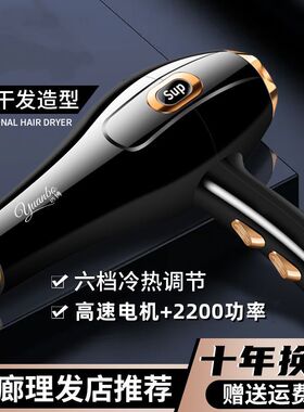 空盒子理发店发廊家用宿舍冷热风大功率速干2200W电吹风机