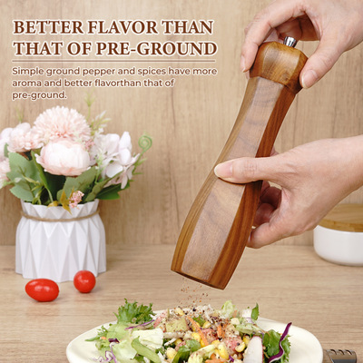 Manual pepper grinding bottle, wood grain angular ceramic core, rose sea salt, Sichuan pepper granular spice grinding s