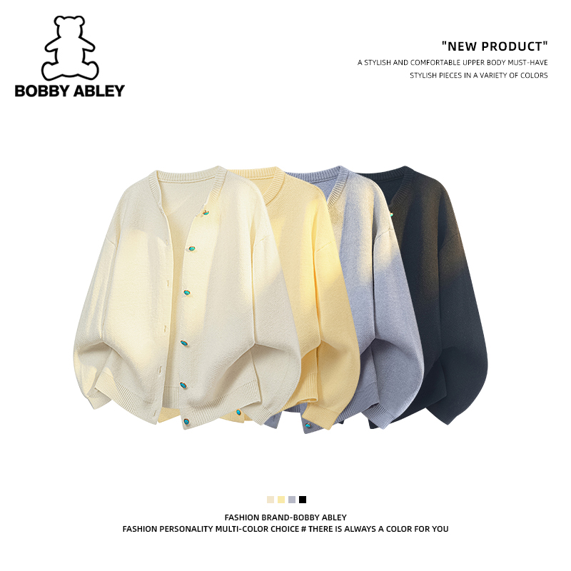 懒风休闲针织外套男女同款