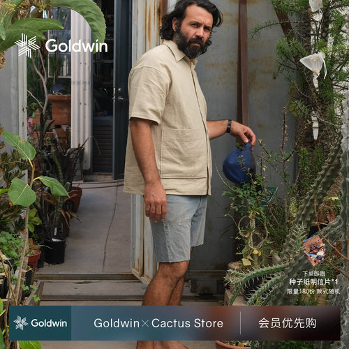 CACTUS联名棉麻植物花卉图案衬衫