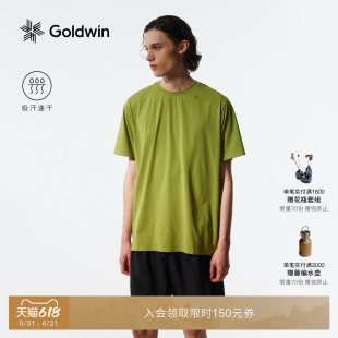 【春夏新品】Goldwin越野跑短袖T恤图案印花速干户外跑步男女同款