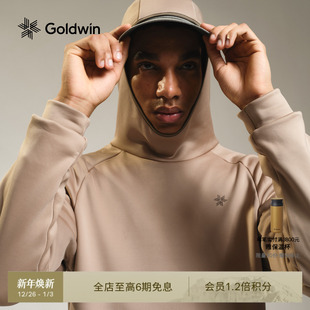 Goldwin男士 保暖户外滑雪运动内搭 连帽卫衣弹力抓绒套头衫