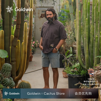 CACTUS联名棉麻植物花卉图案衬衫