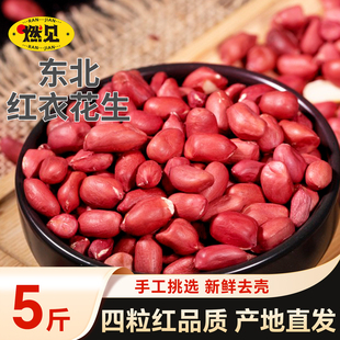 东北红衣生花生米罐装 四粒红新货黑龙江新鲜红皮小粒不带壳生的