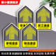 参观通道加厚耐磨斜纹面PVC箭头指示地贴工厂车间地面方向指示牌员工安全物流通道指引标识可定制