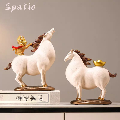 Spatio新中式招财马到成功摆件
