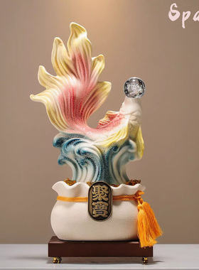 Spatio  如鱼得水招财锦鲤摆件客厅酒柜餐边柜电视柜装饰品高级感
