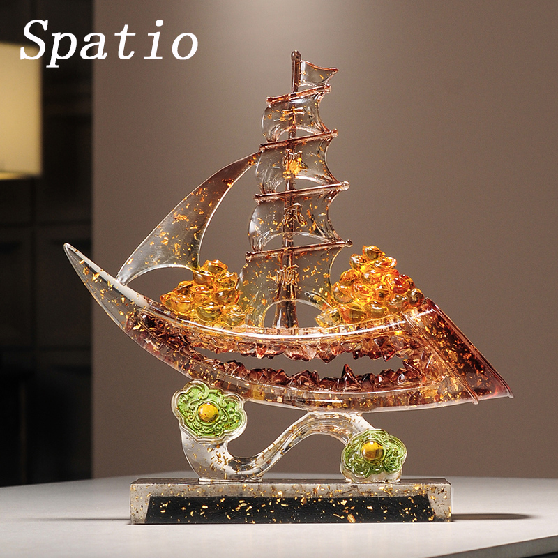 如意一帆风顺帆船高端摆件装饰品