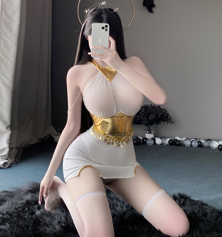 柔纱透视古风天使西部女郎包臀裙