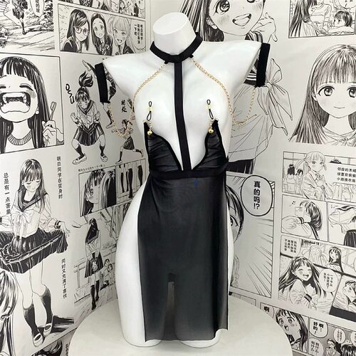 情趣内衣乳夹透视网纱保密发货