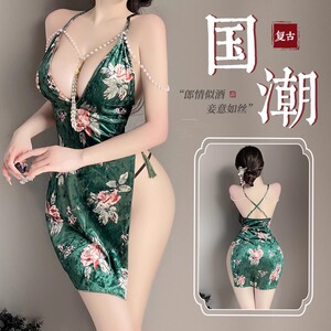 旗袍高开叉床上性感睡衣吊带睡裙情侣女款纯欲风高级感趣味内衣女