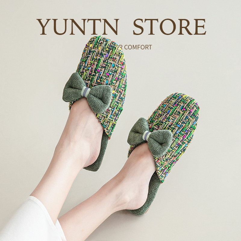 秋季薄绒轻奢小香风甜美拖鞋女士高级感防滑轻便牛筋底时尚居家鞋,居家布艺,居家棉拖/棉鞋,淘宝优惠券,粉丝福利购,淘宝优惠卷