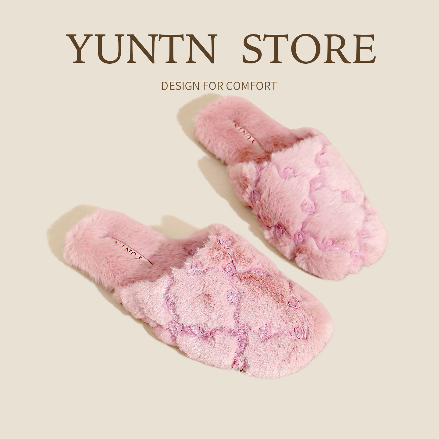 云团冬季新品高颜值仿兔毛撸猫感毛毛加绒保暖棉拖鞋女防滑居家鞋,居家布艺,居家棉拖/棉鞋,淘宝优惠券,粉丝福利购,淘宝优惠卷