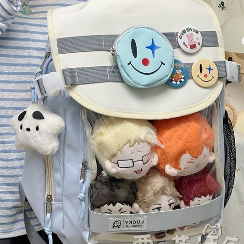 甜酷少女娃包双肩包吧唧谷子痛包大容量休闲背包初高中学生书包女