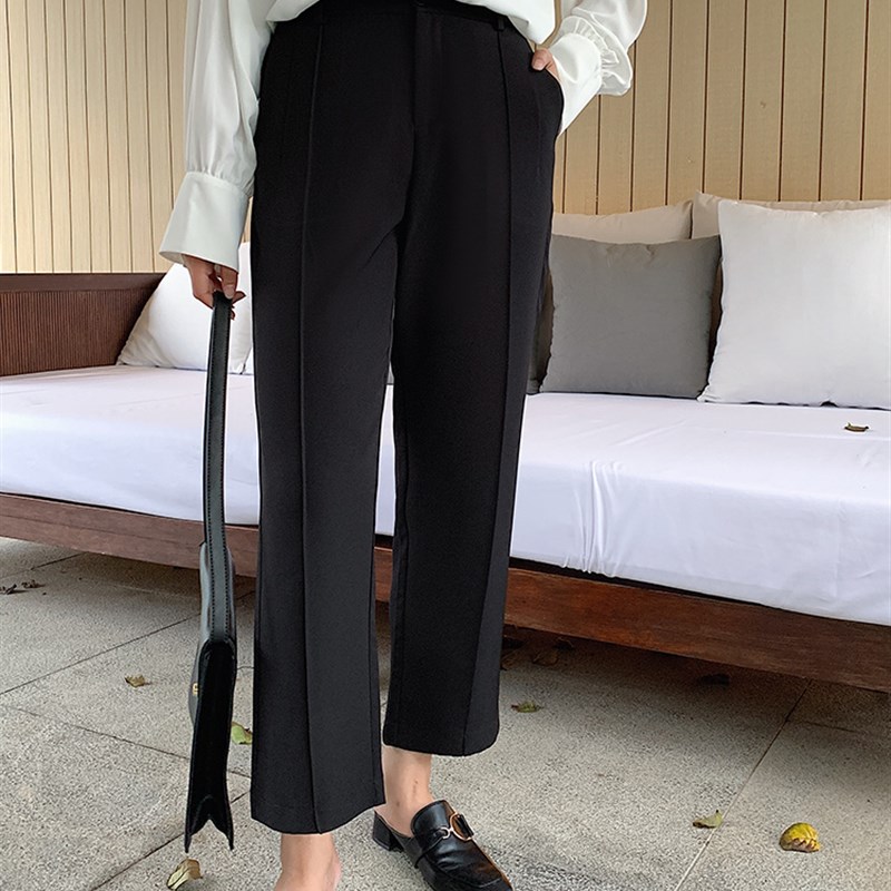 大尺码西装裤女胖妹妹mm宽松直筒九分裤显瘦百搭休闲裤女2023年秋