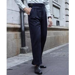 男士休闲西裤秋季宽松直筒廓尔格轻熟复古百搭那不勒斯九分裤大码
