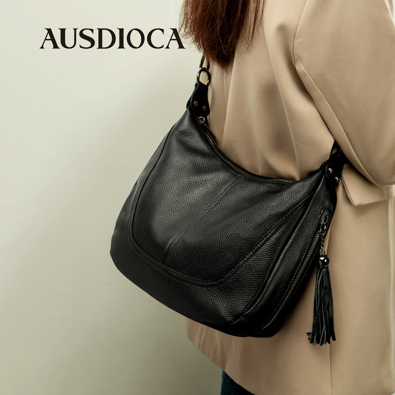 真皮女包2025新款时尚大容量通勤单肩大包头层牛皮休闲女士斜挎包