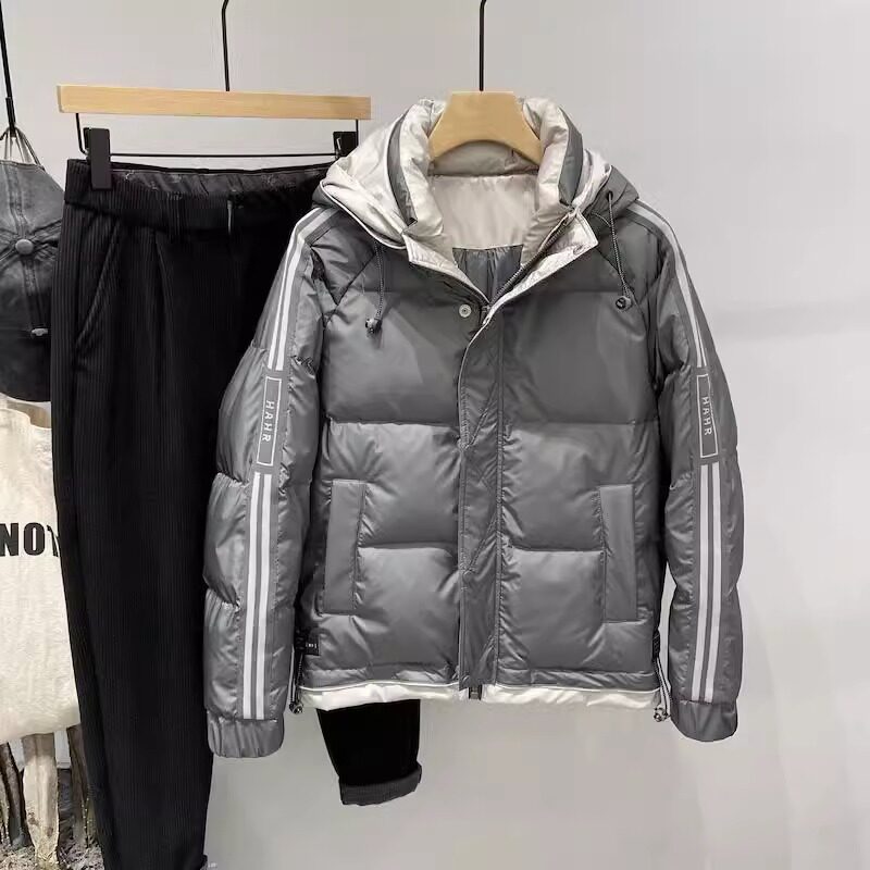 高档男士羽绒服冬季新款潮流帅气男装加厚保暖连帽休闲短款外套男