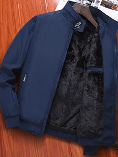 爸爸外套中年男装中老年男士夹克春秋款春装加绒加厚秋装休闲上衣