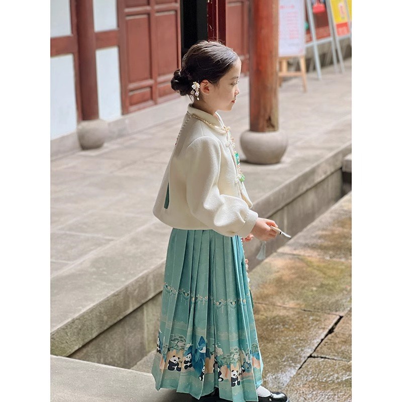 马面裙女童汉服2024新款秋装套装秋款儿童中国风上衣长裙两件套