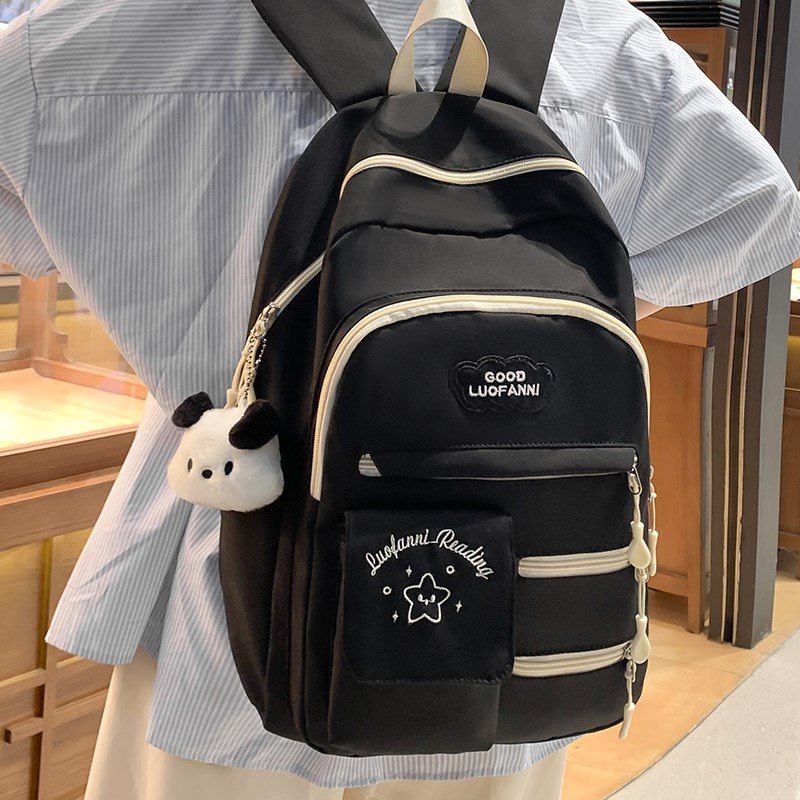 新款学院风书包女韩版高中初中生大容量背包小学生可爱减负双肩包