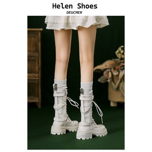 白色镂空马丁靴夏季薄款2024新款镂空网靴女短靴夏天配裙子的靴子
