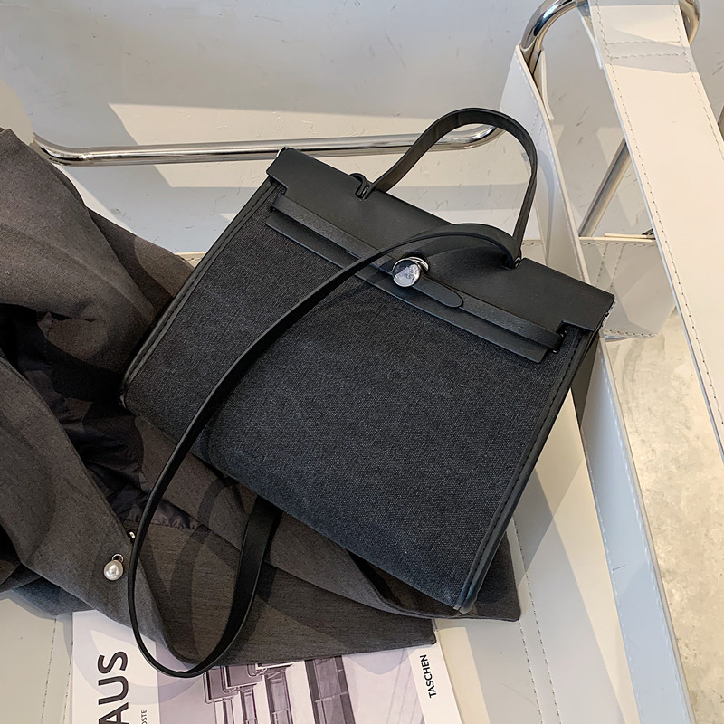 简约凯莉包女手提大包包2021新款潮时尚百搭帆布单肩包网红斜挎包,箱包皮具/热销女包/男包,通用款女包,淘宝优惠券,粉丝福利购,淘宝优惠卷