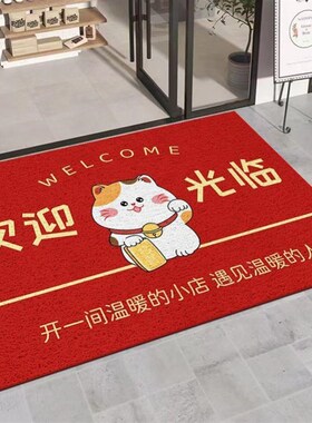迎宾大门口外地垫欢迎光临门店垫脚垫进门面开业入户门前丝圈地垫