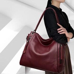 本命年红色包包女款大容量手提包冬天包包真皮女包时尚单肩腋下包