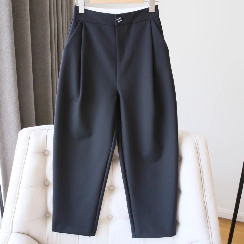 大码女装胖妹妹mm西装萝卜阔腿2023秋季宽松显瘦九分哈伦裤200斤