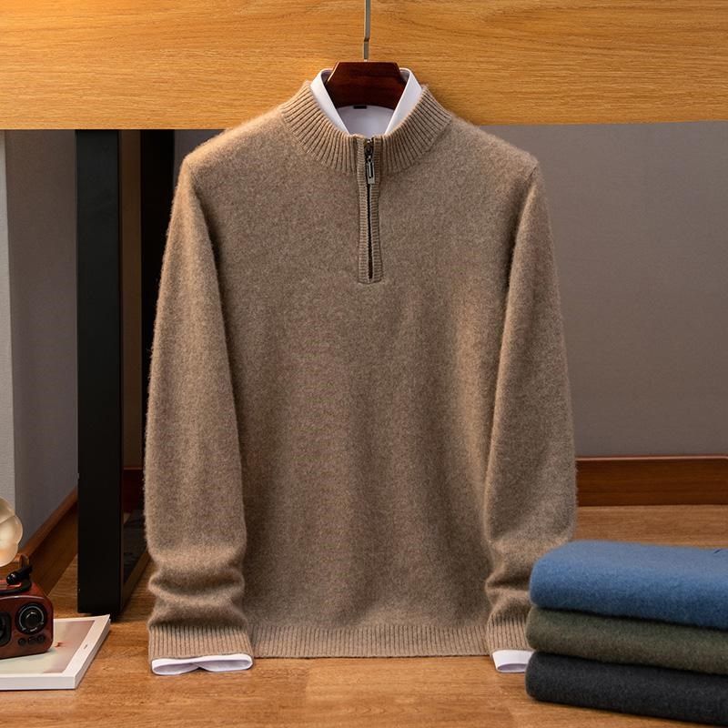 2024秋冬羊绒衫男士打底衫商务休闲套头毛衣宽松针织衫半高领上衣,男装,羊绒套衫,淘宝优惠券,粉丝福利购,淘宝优惠卷