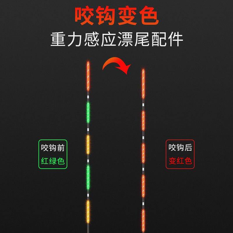 铭铮电子漂重力感应夜光漂咬钩变色漂尾配件（重力感应夜光漂尾）
