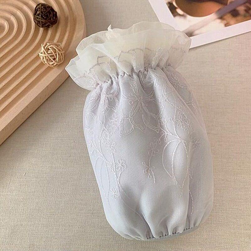 袖套女秋冬羽绒服专用短款袖套女式蕾丝冬季防污护袖韩版可爱袖头