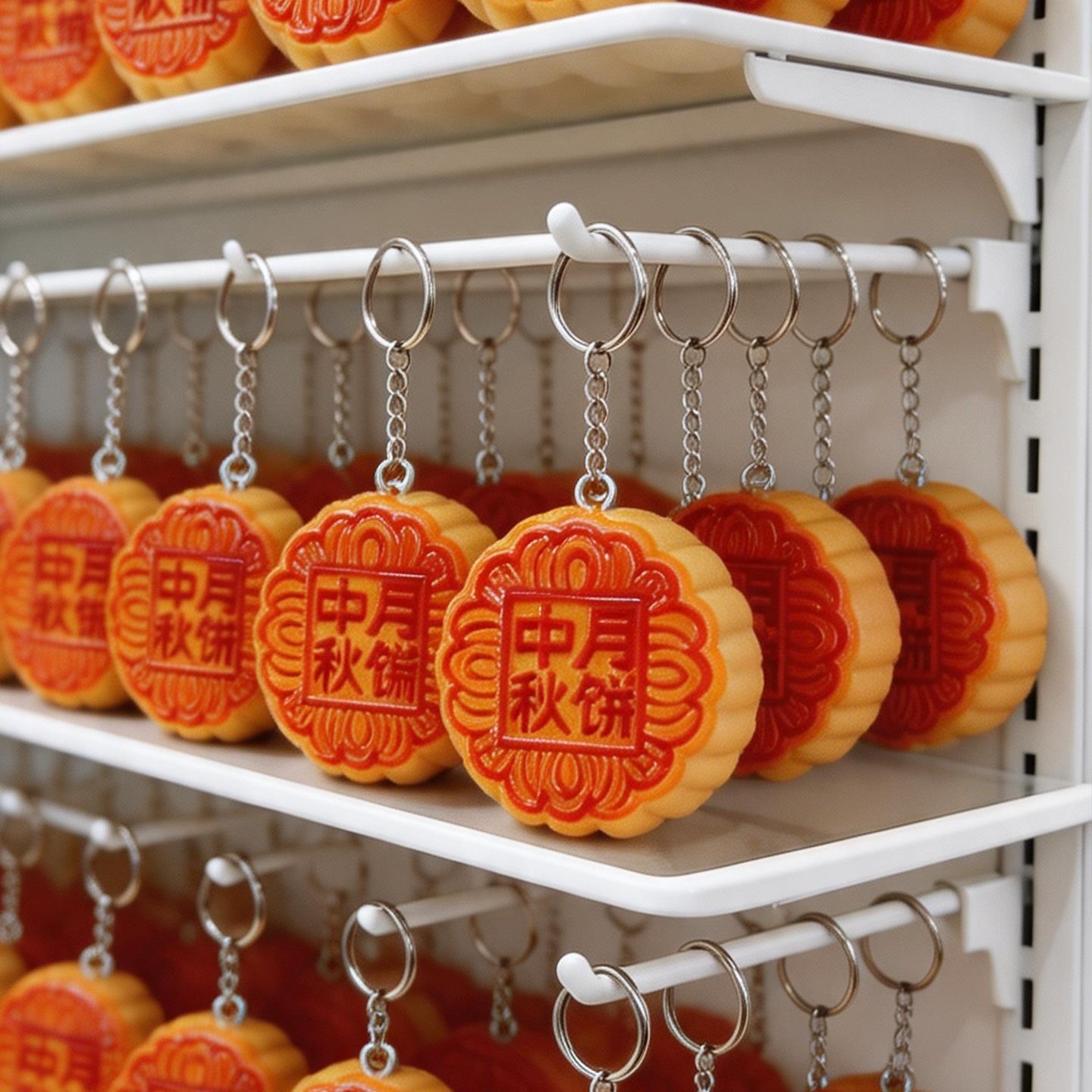 仿真中秋月饼挂件创意PVC钥匙扣食物模型装饰食玩摆件挂饰礼物