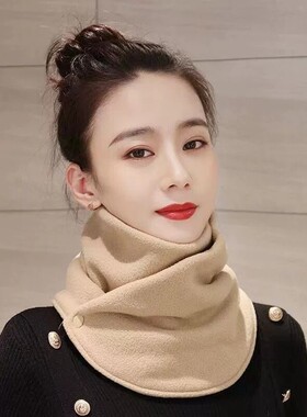 保暖围脖秋冬季护颈脖套男女防风加绒加厚护颈椎骑行开车防寒围巾