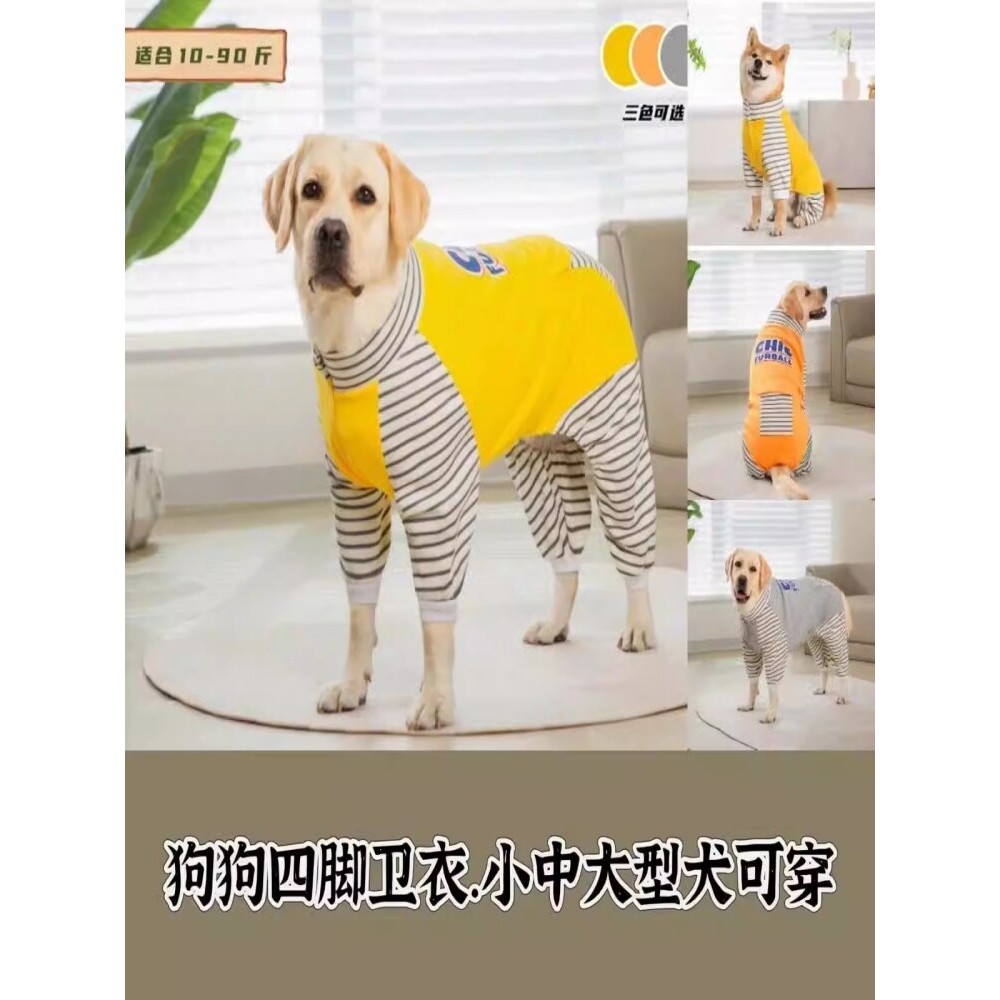 中大型犬衣服拉布拉多2023新款大狗狗四脚衣加绒金毛柴犬萨摩拼色