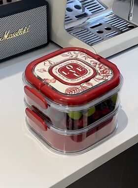 多格糖果收纳盒客厅茶几零食干果密封盒大容量可手提水果摆放盘子