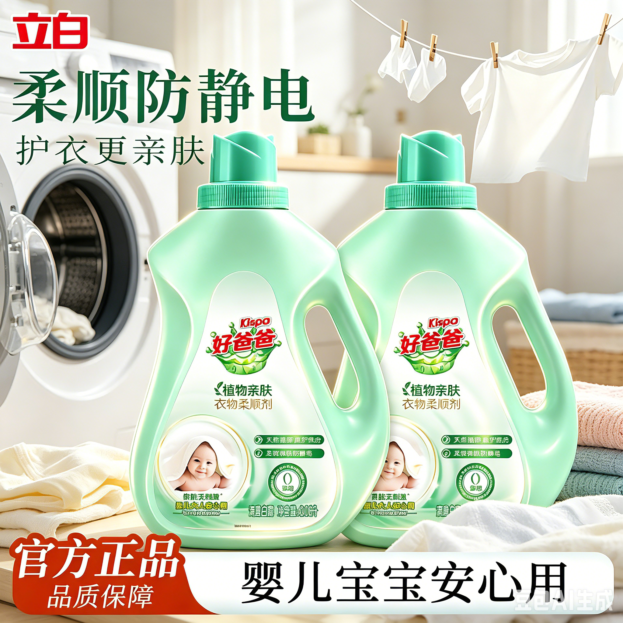 立白好爸爸亲肤柔顺剂防静电护衣留香柔顺衣物护理洗液官方旗舰店